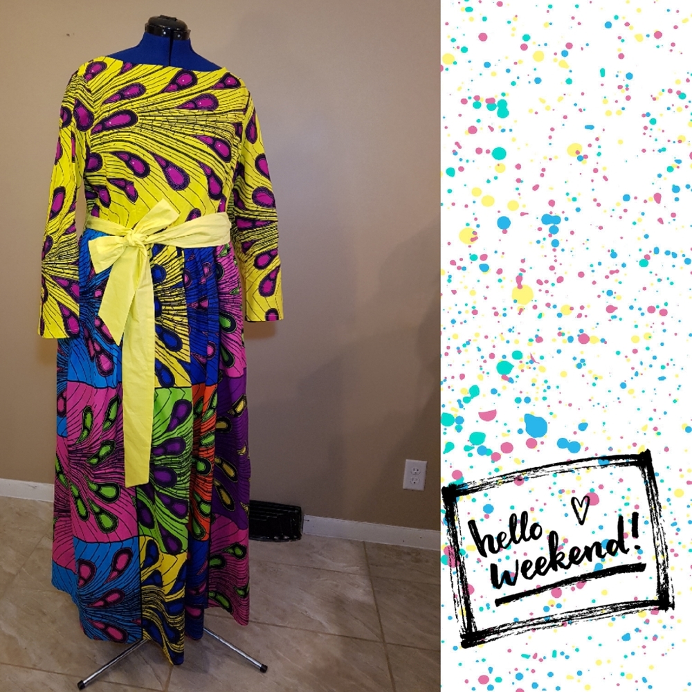 Color Pop African Wax Print Dress